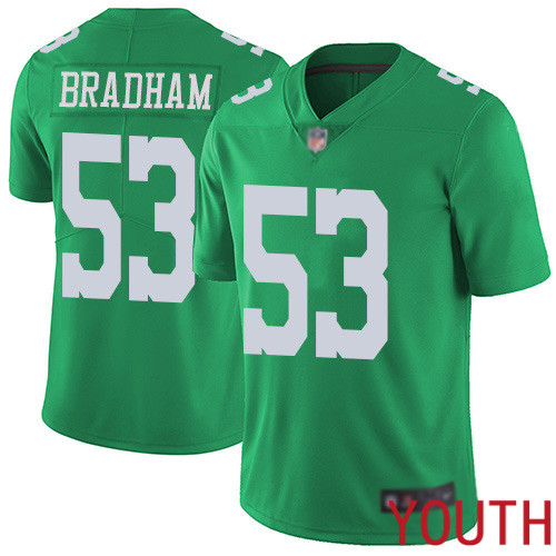 Youth Philadelphia Eagles #53 Nigel Bradham Limited Green Rush Vapor Untouchable NFL Jersey Football